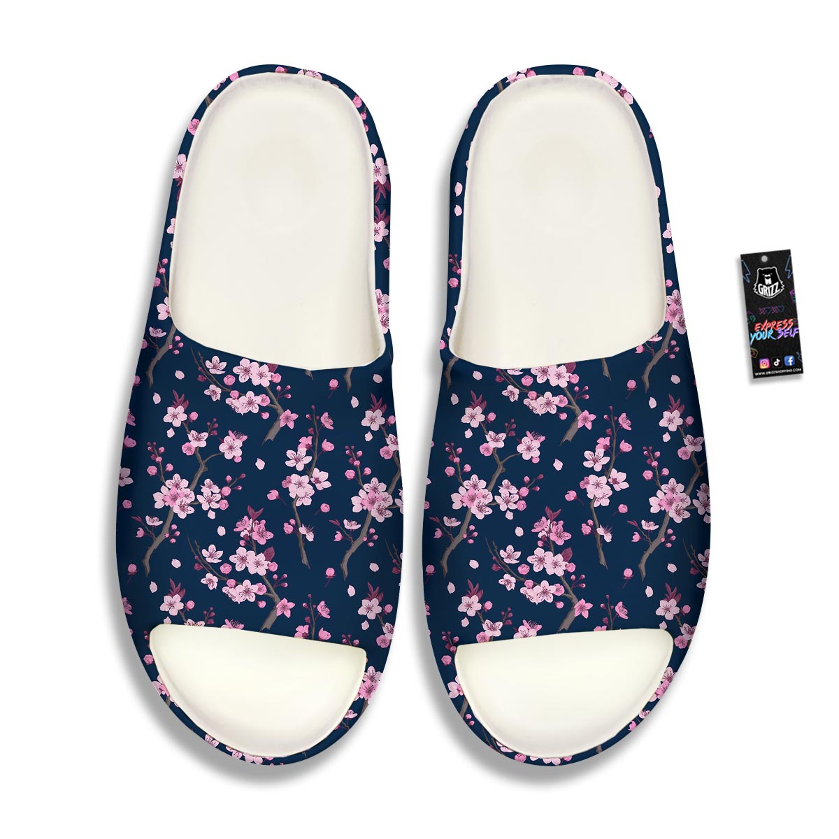 Cherry Blossom Sakura Print Pattern Sandals-grizzshop