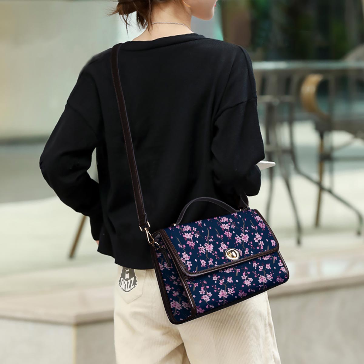 Cherry Blossom Sakura Print Pattern Women's Satchel Bag