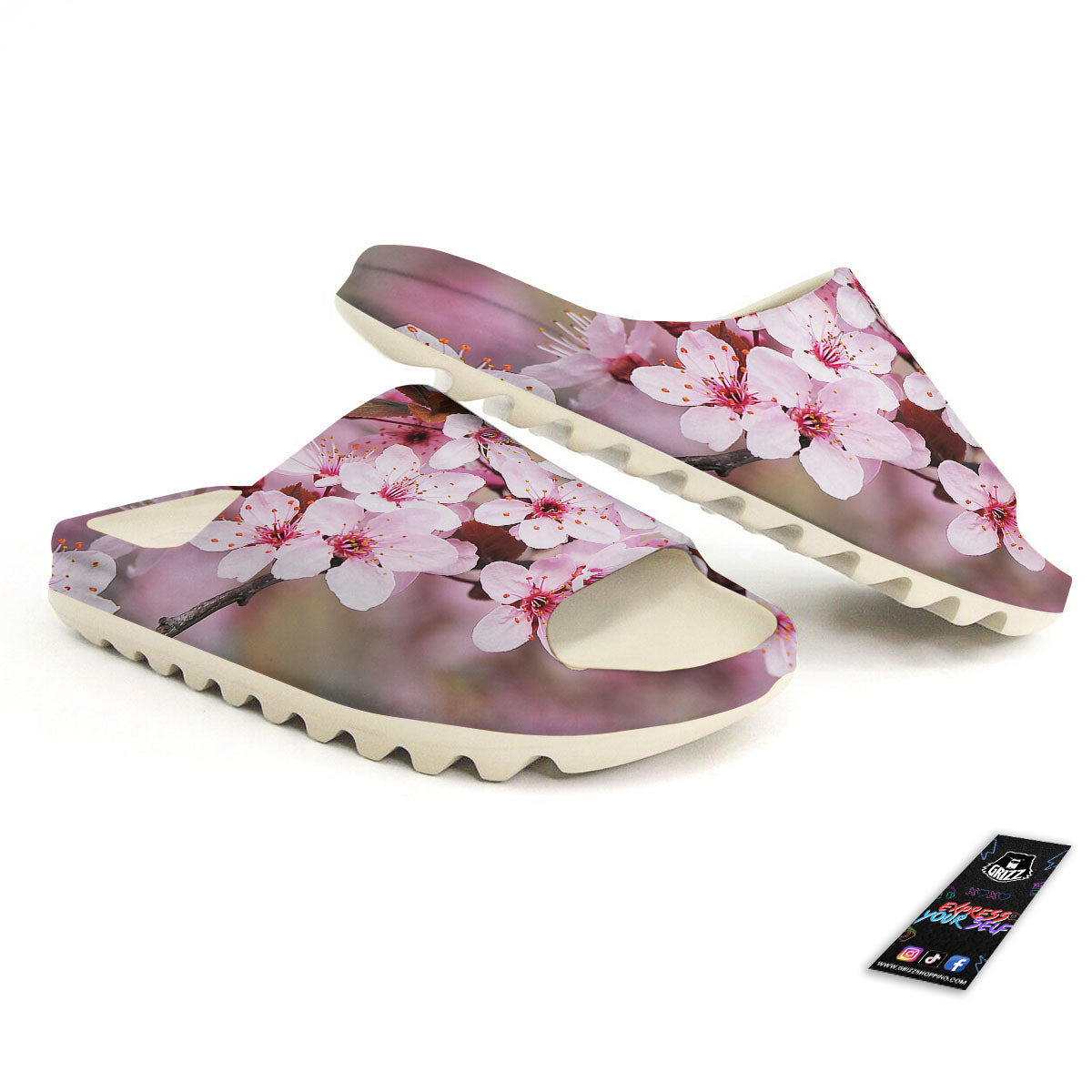 Cherry Blossom Sakura Print Sandals-grizzshop