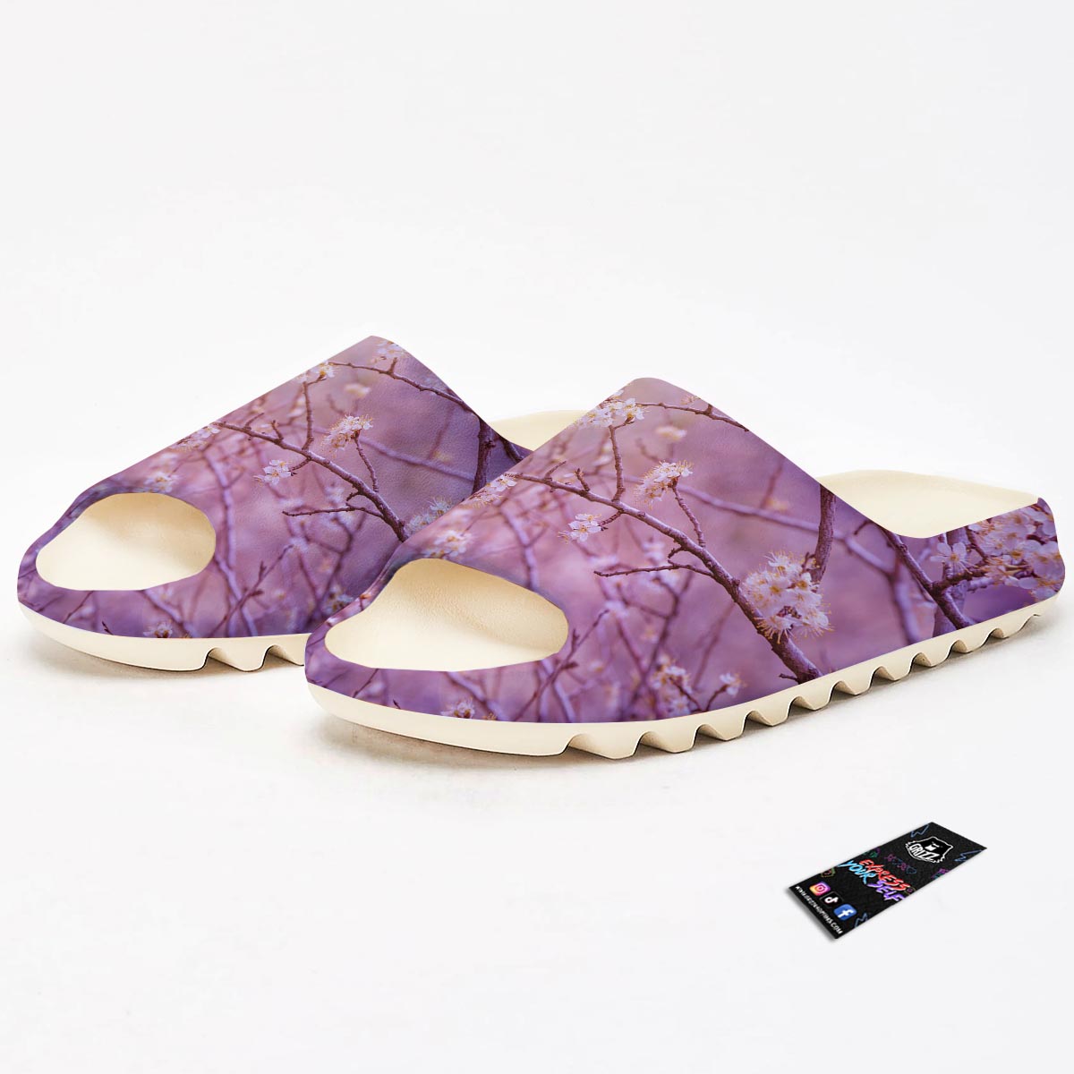 Cherry Blossom Sunrise Japanese Print Sandals-grizzshop