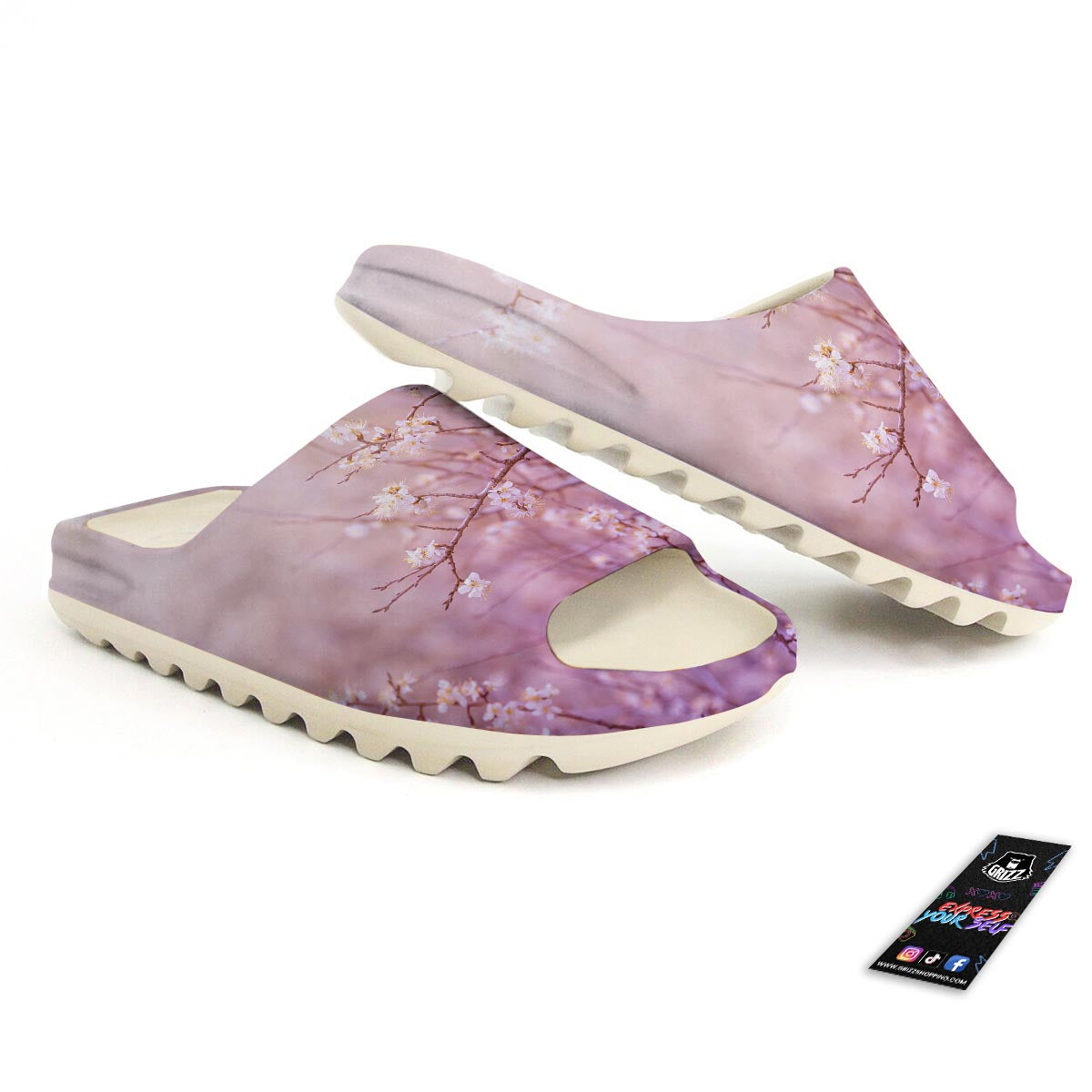 Cherry Blossom Sunrise Japanese Print Sandals-grizzshop
