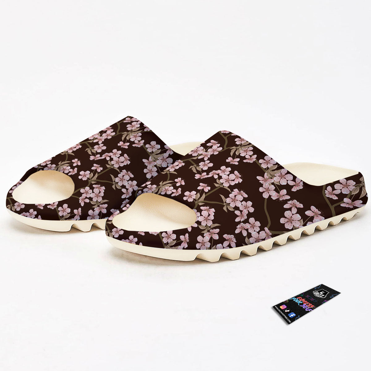 Cherry Blossom Vintage Print Pattern Sandals-grizzshop
