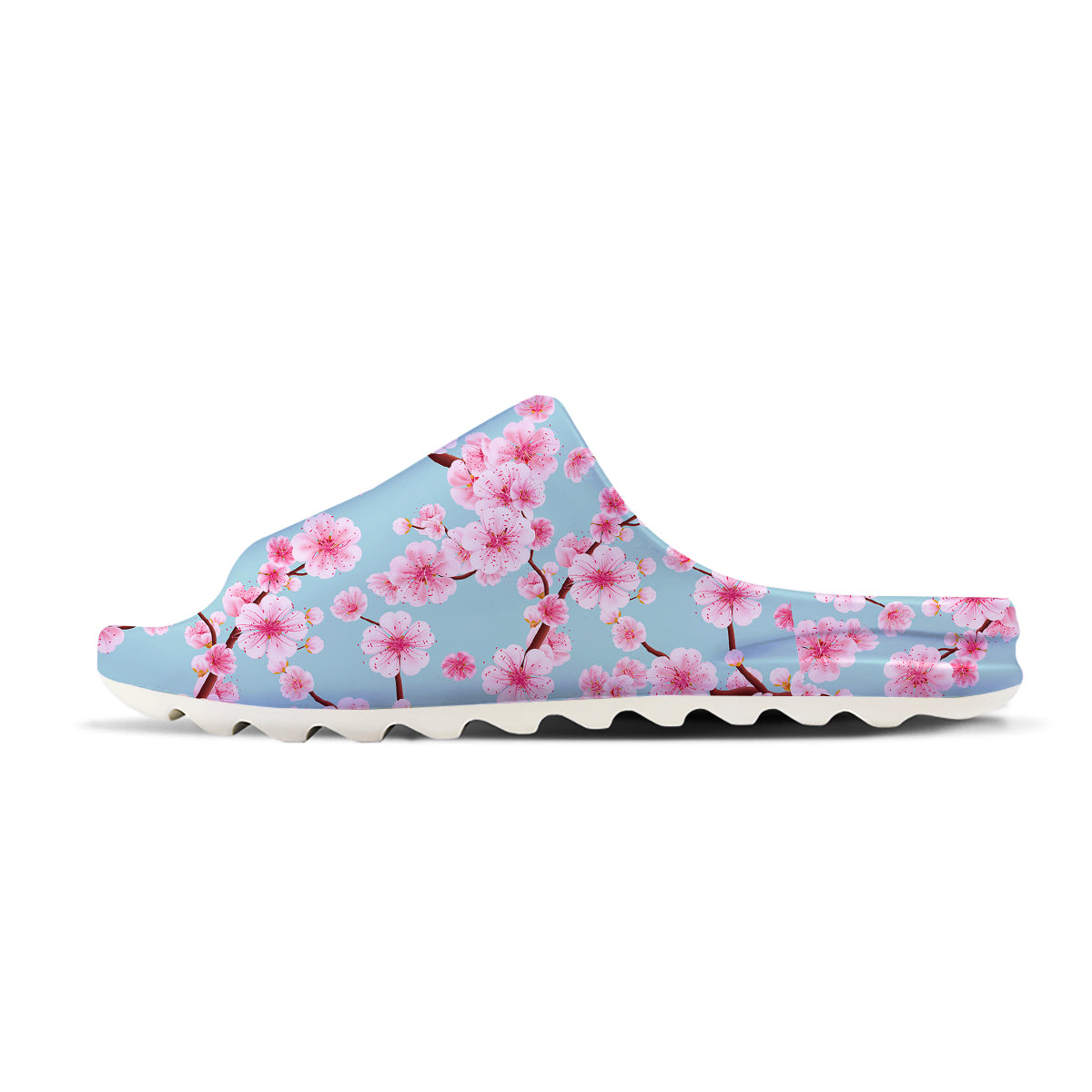 Cherry Blossom White Print Pattern Sandals-grizzshop