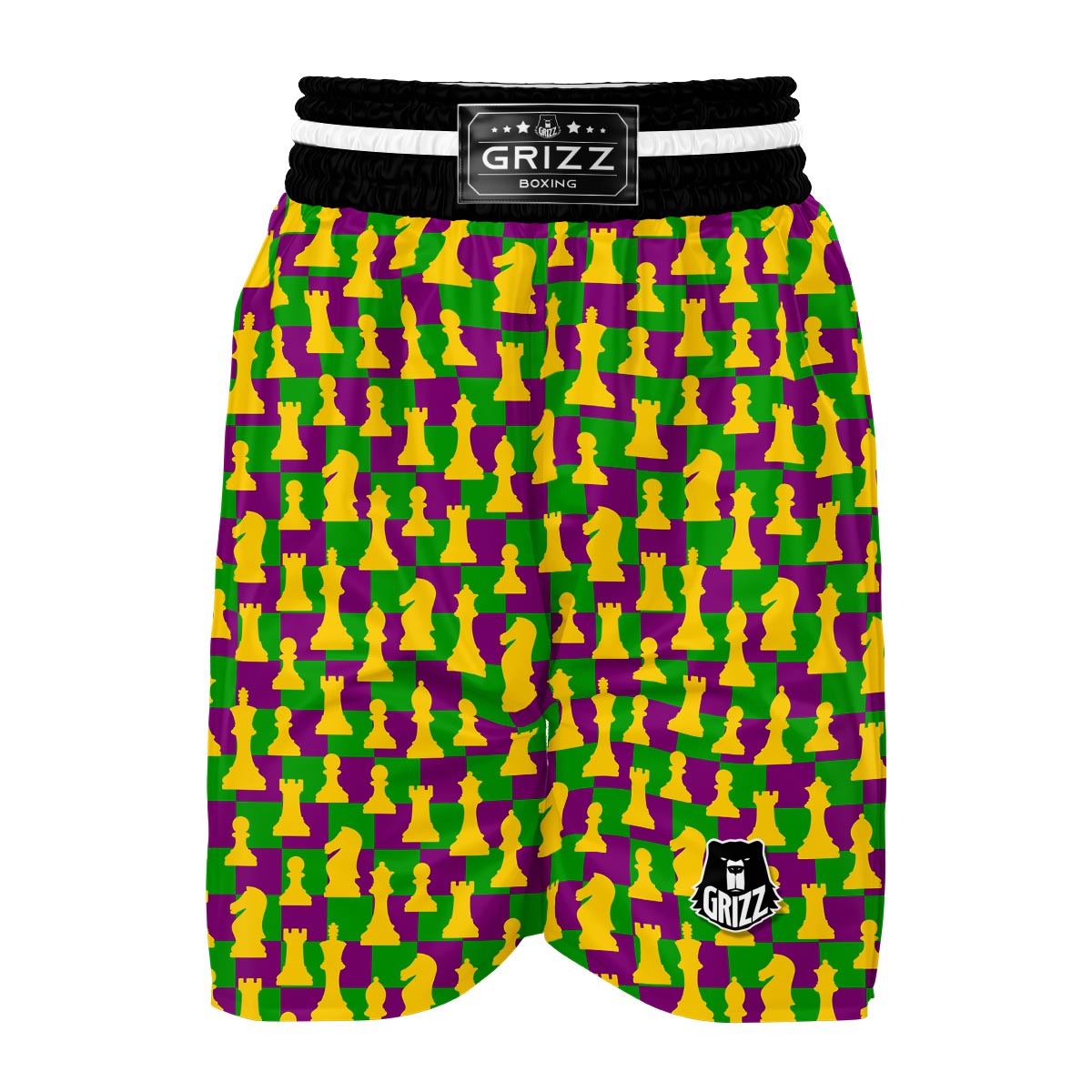 Chess Color Pattern Print Boxing Shorts-grizzshop