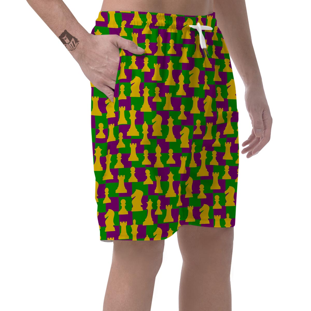 Chess Color Pattern Print Men's Shorts-grizzshop
