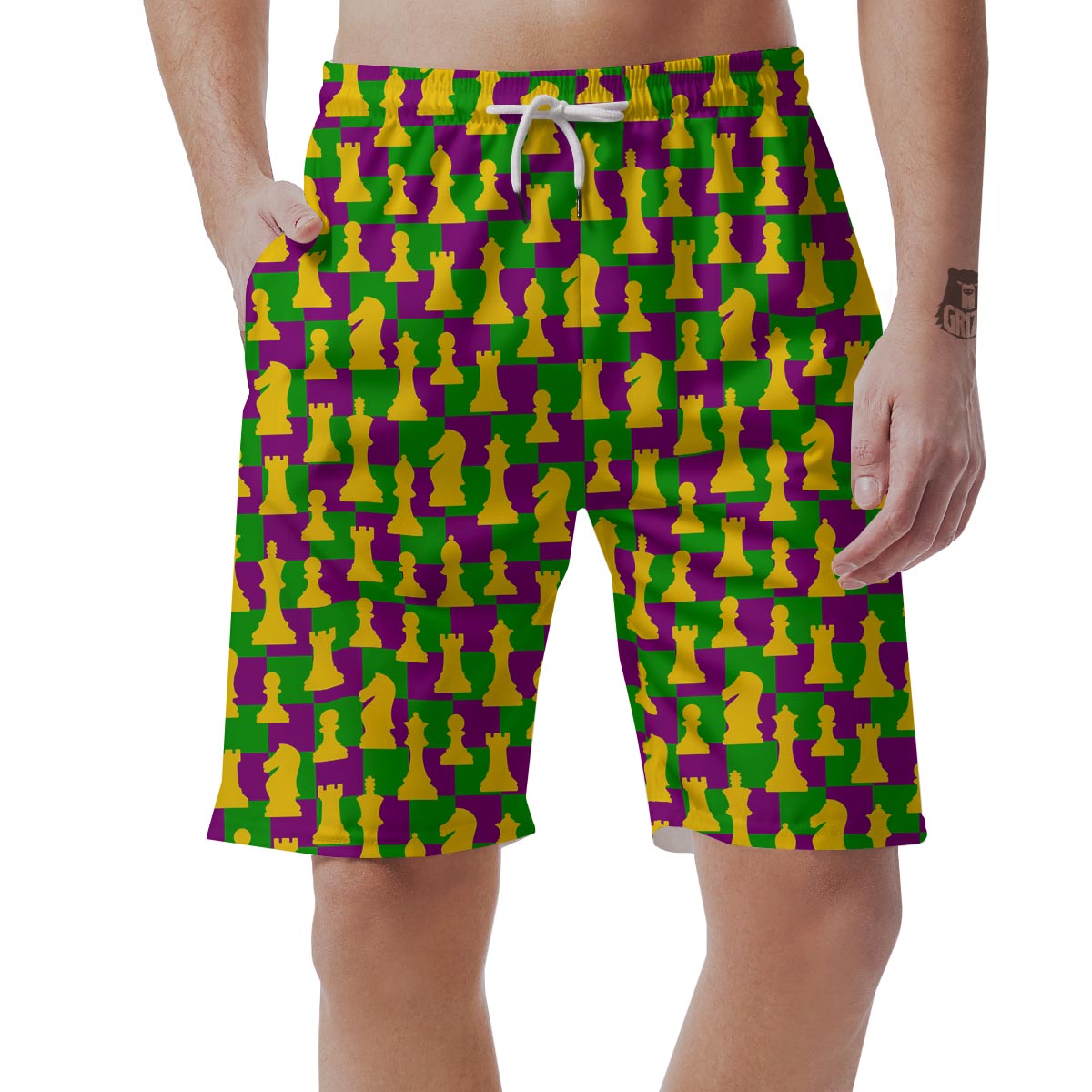Chess Color Pattern Print Men's Shorts-grizzshop