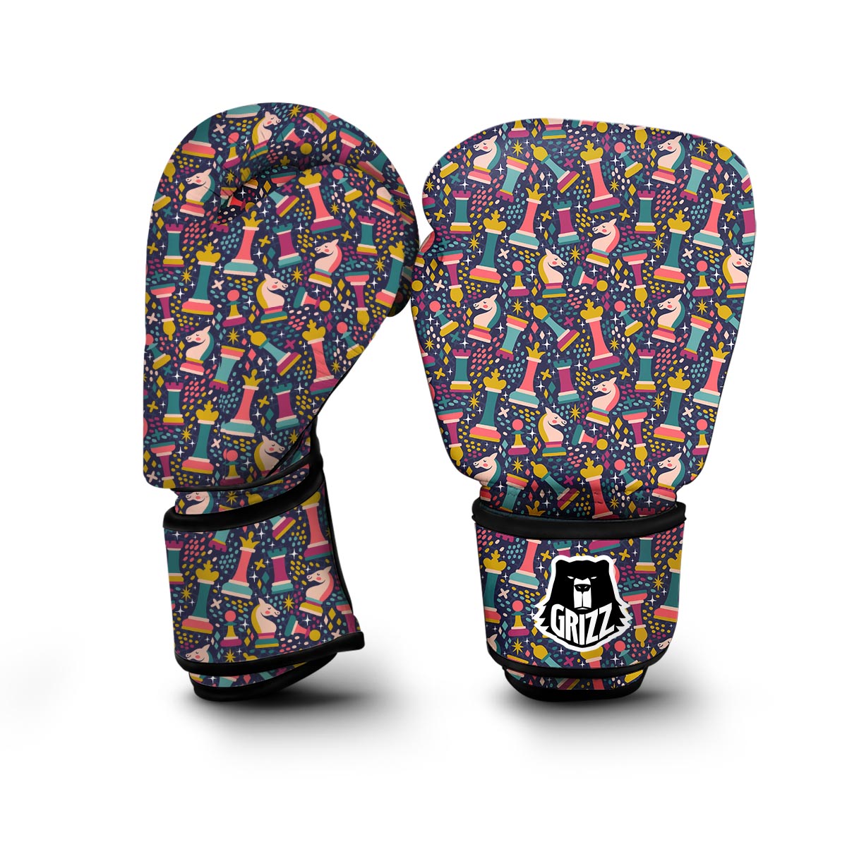 Chess Colorful Pattern Print Boxing Gloves-grizzshop