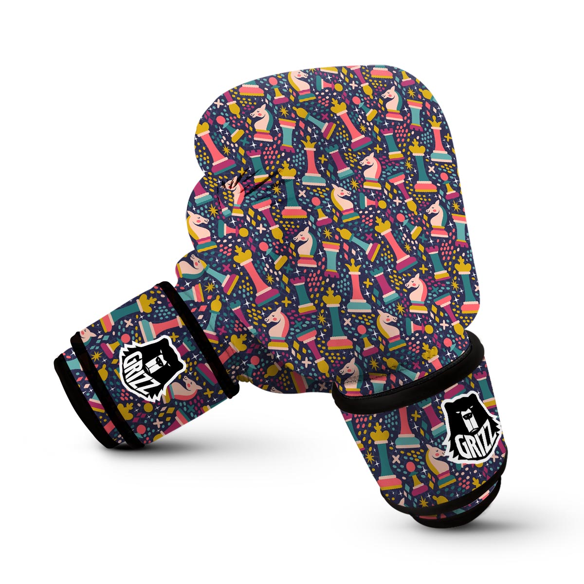 Chess Colorful Pattern Print Boxing Gloves-grizzshop