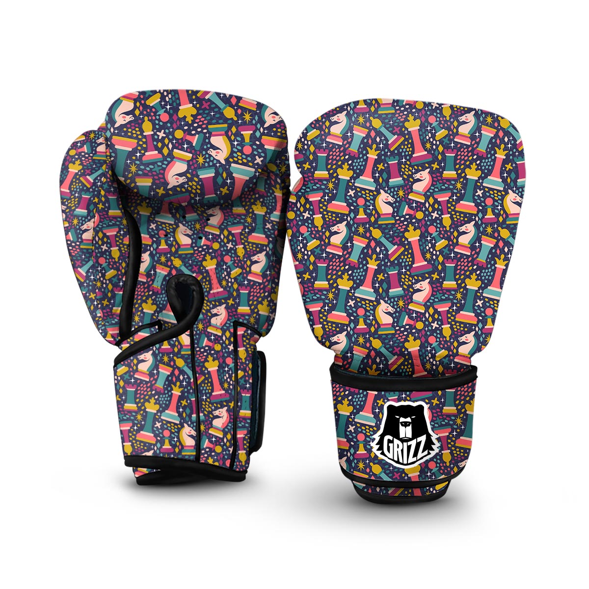 Chess Colorful Pattern Print Boxing Gloves-grizzshop