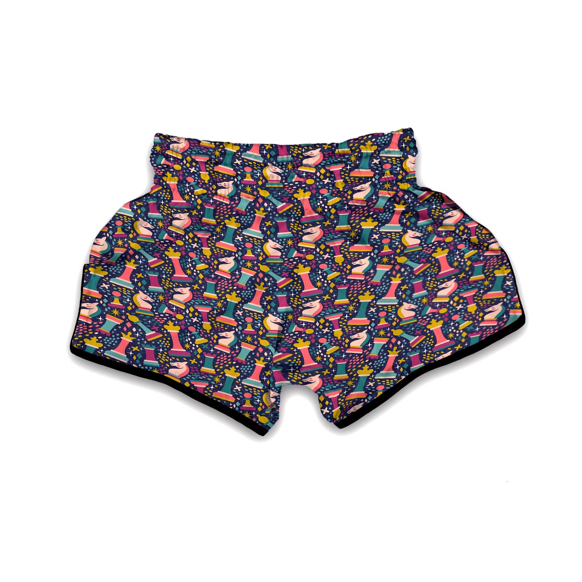 Chess Colorful Pattern Print Muay Thai Boxing Shorts-grizzshop