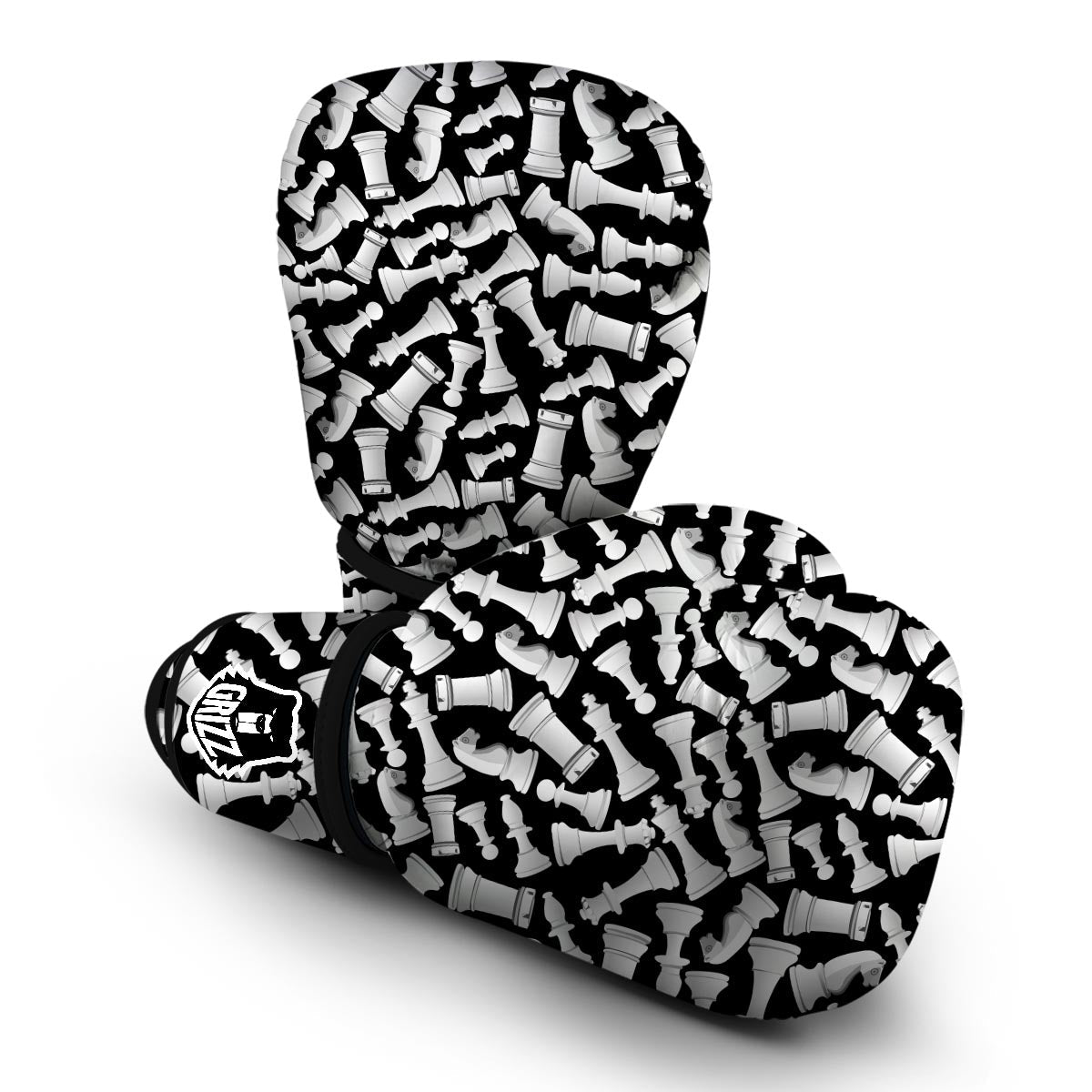 Chess Pattern Print Boxing Gloves-grizzshop