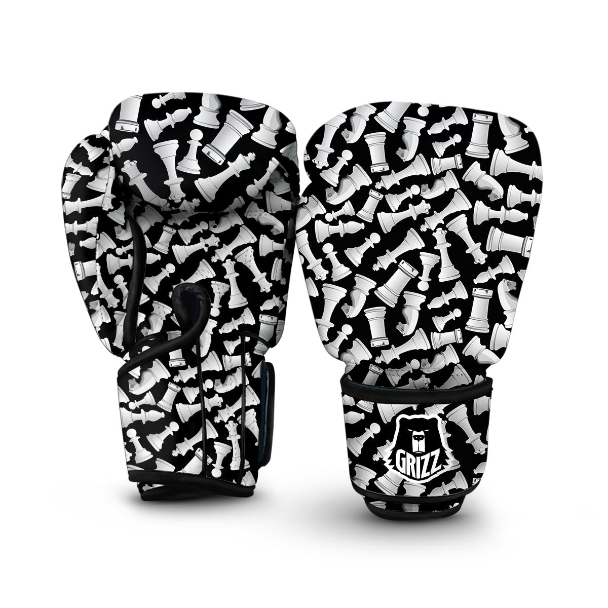 Chess Pattern Print Boxing Gloves-grizzshop