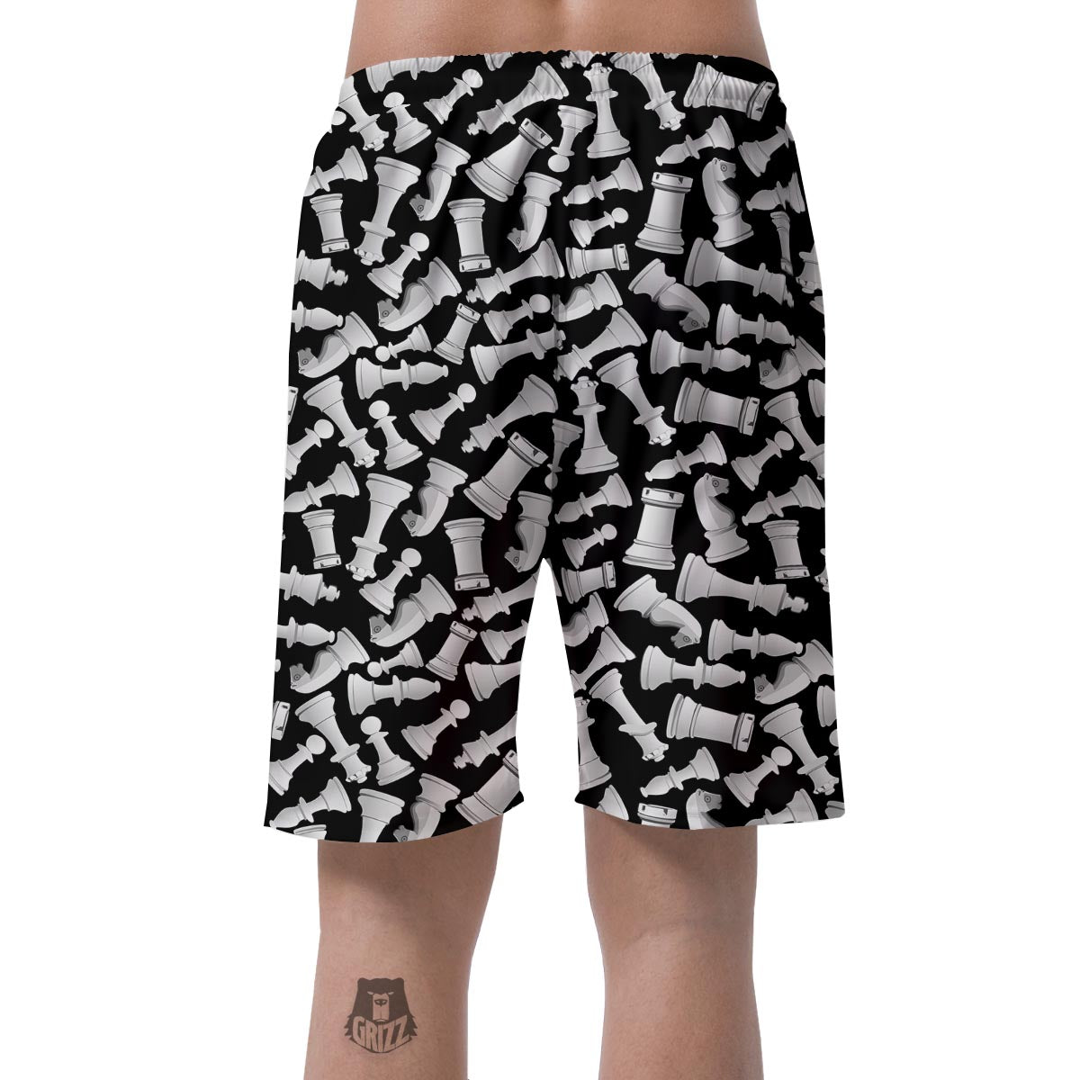 Chess Pattern Print Men's Shorts-grizzshop