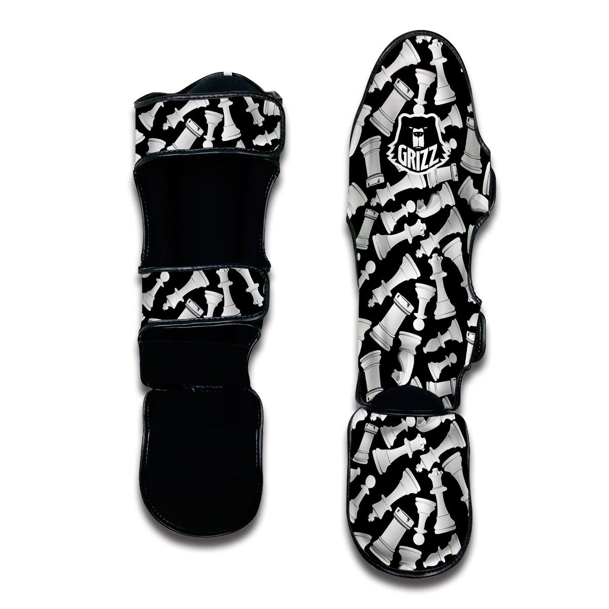 Chess Pattern Print Muay Thai Shin Guards-grizzshop