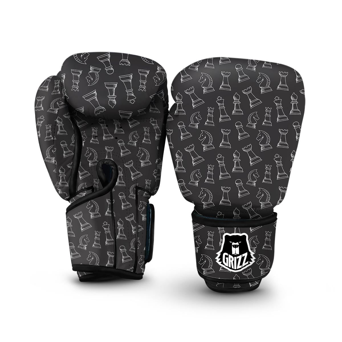 Chess Print Pattern Boxing Gloves-grizzshop