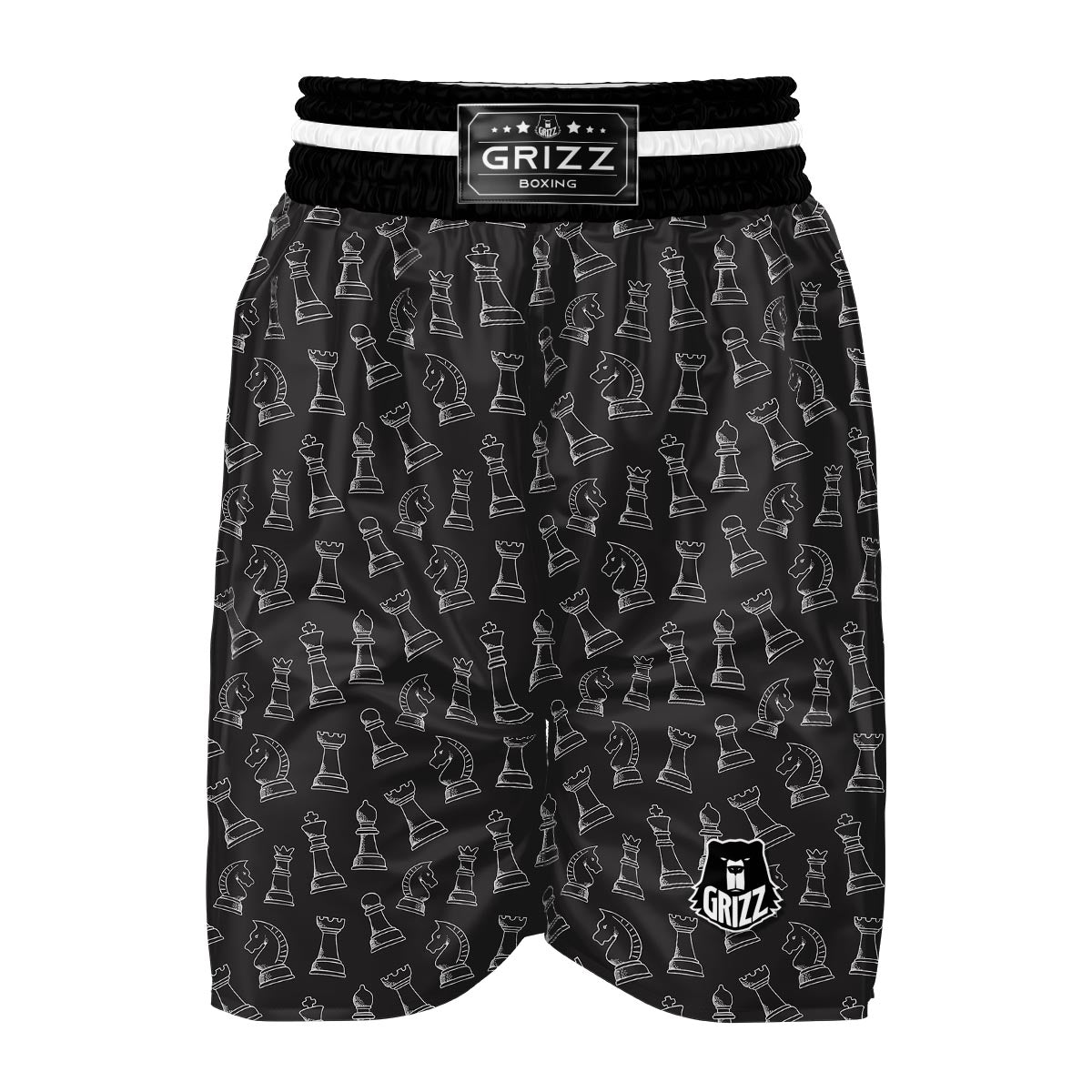 Chess Print Pattern Boxing Shorts-grizzshop
