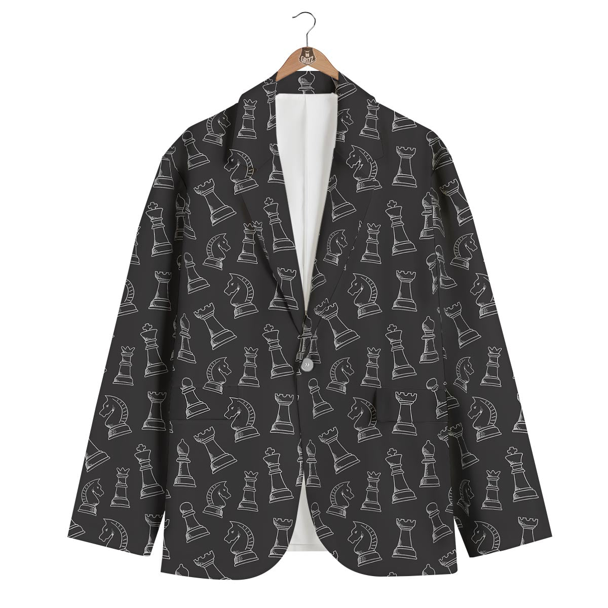 Chess Print Pattern Men's Blazer-grizzshop