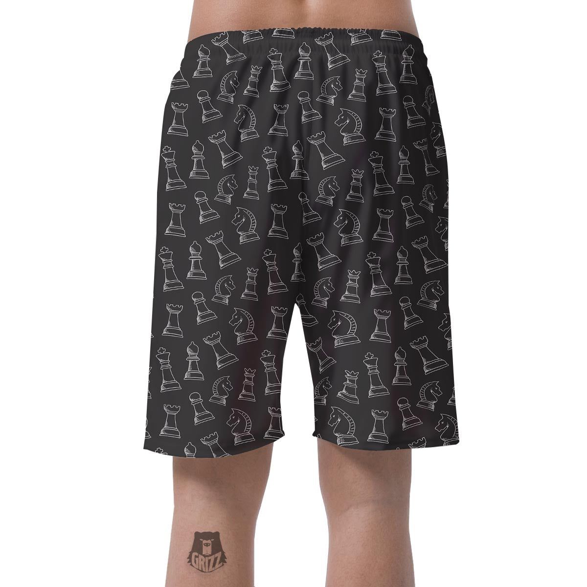 Chess Print Pattern Men's Shorts-grizzshop