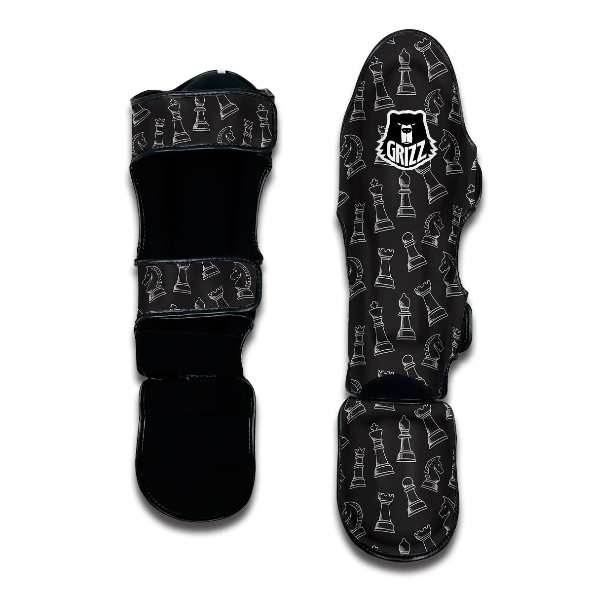 Chess Print Pattern Muay Thai Shin Guards-grizzshop