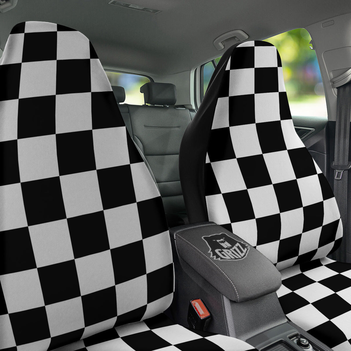 Chessboard Sphere Print Car Seat Covers-grizzshop