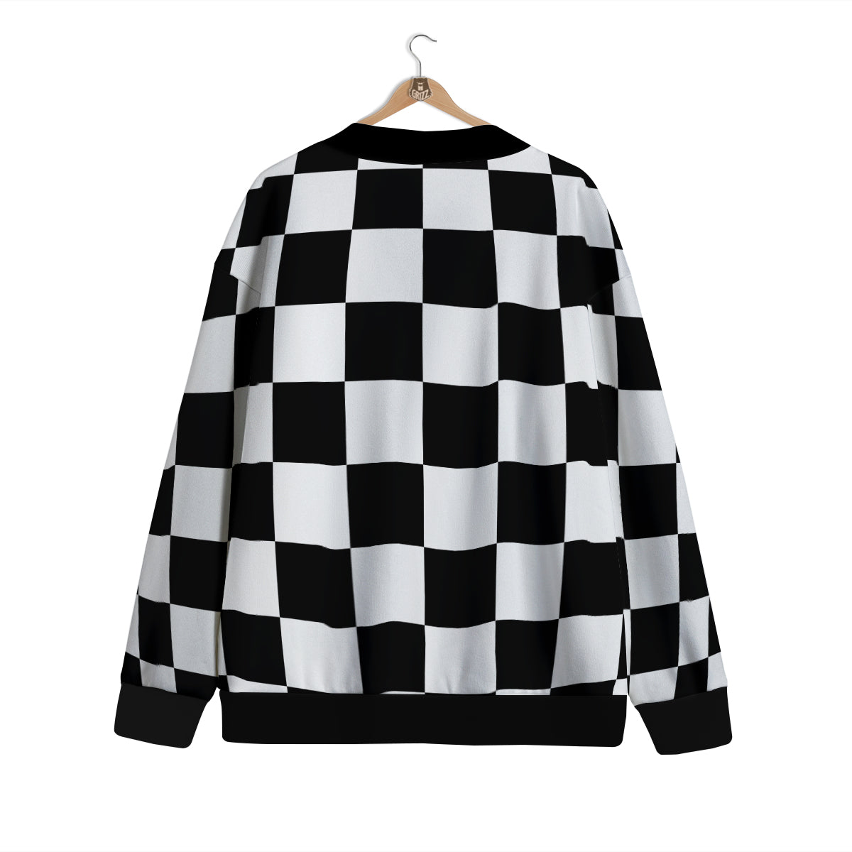 Chessboard Sphere Print Cardigan-grizzshop