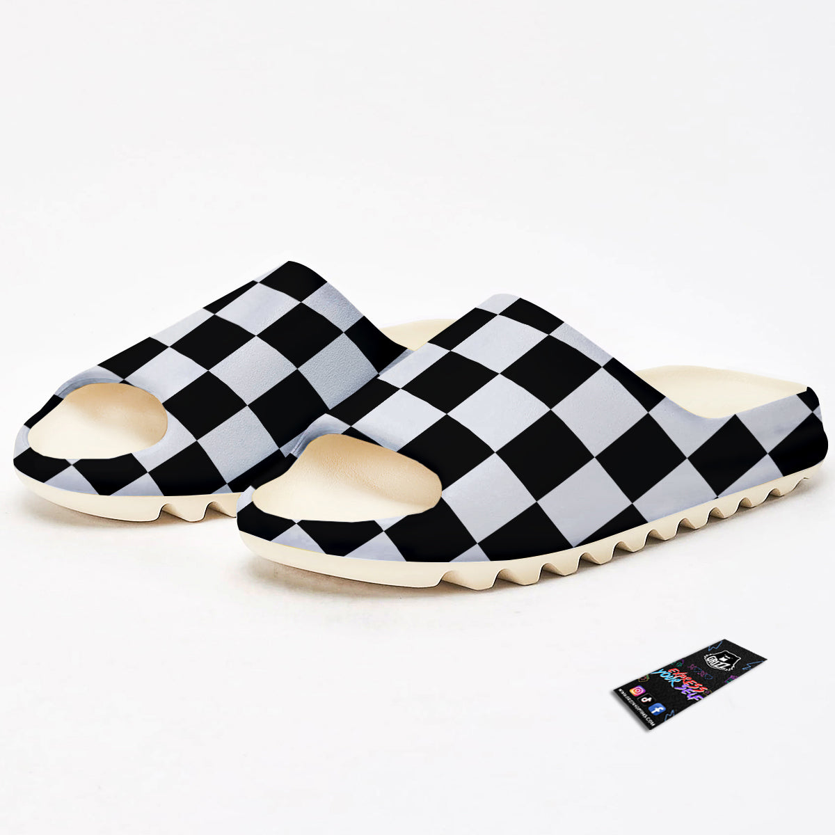 Chessboard Sphere Print Sandals-grizzshop