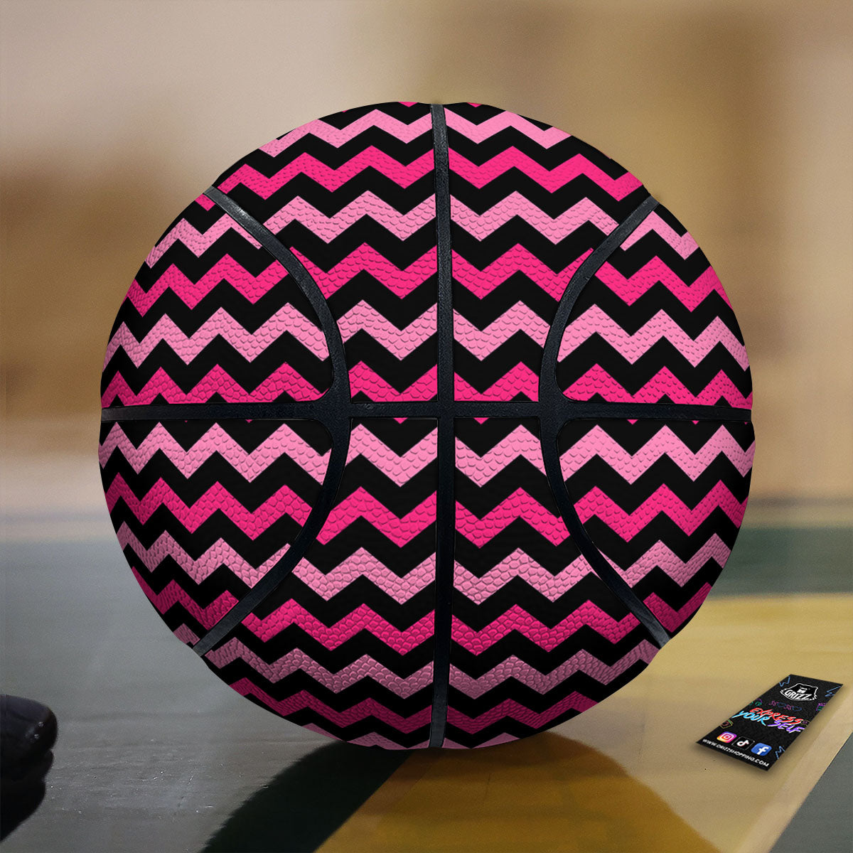 Chevron Black And Pink Print Pattern Basketball-grizzshop