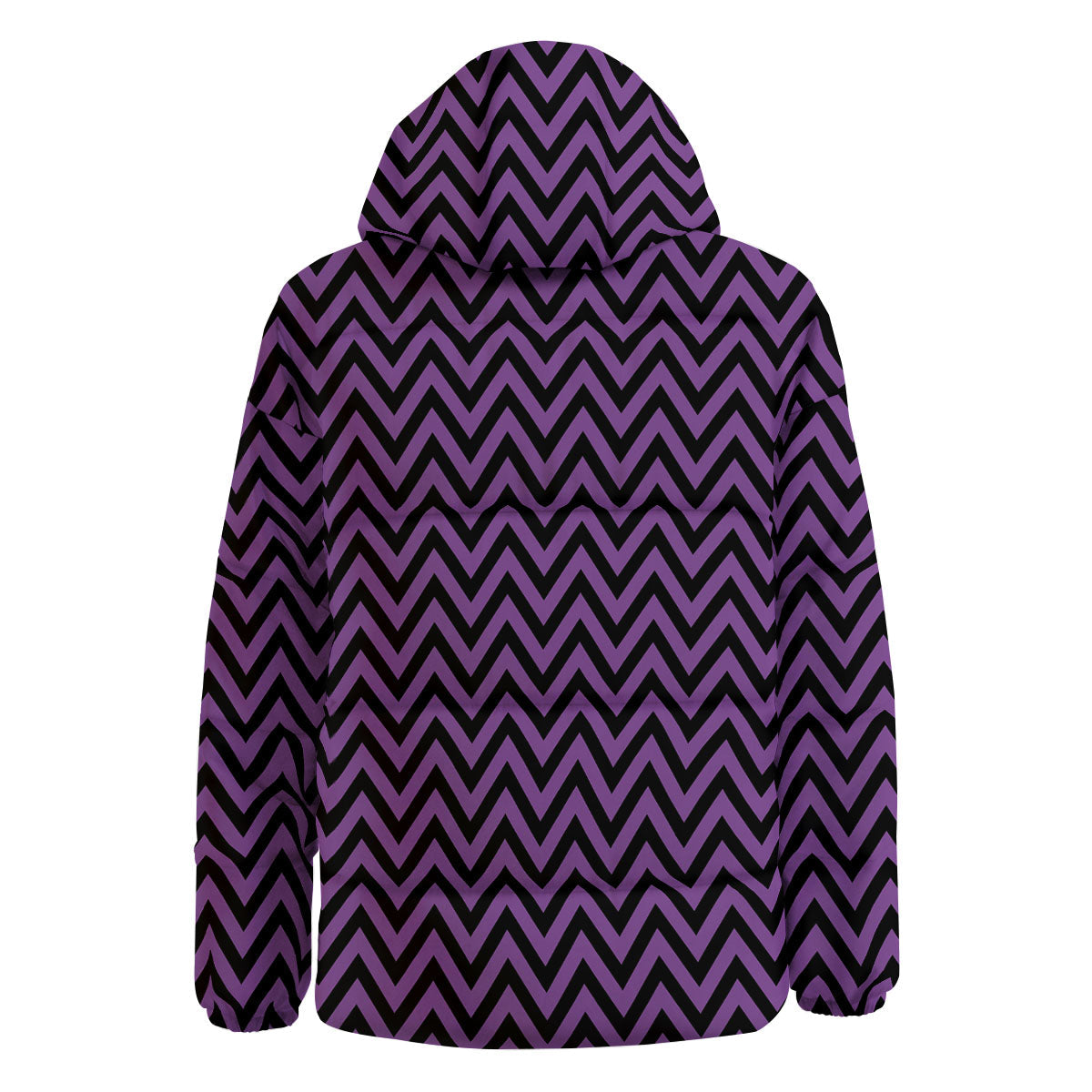 Chevron Black And Purple Print Pattern Down Jacket-grizzshop
