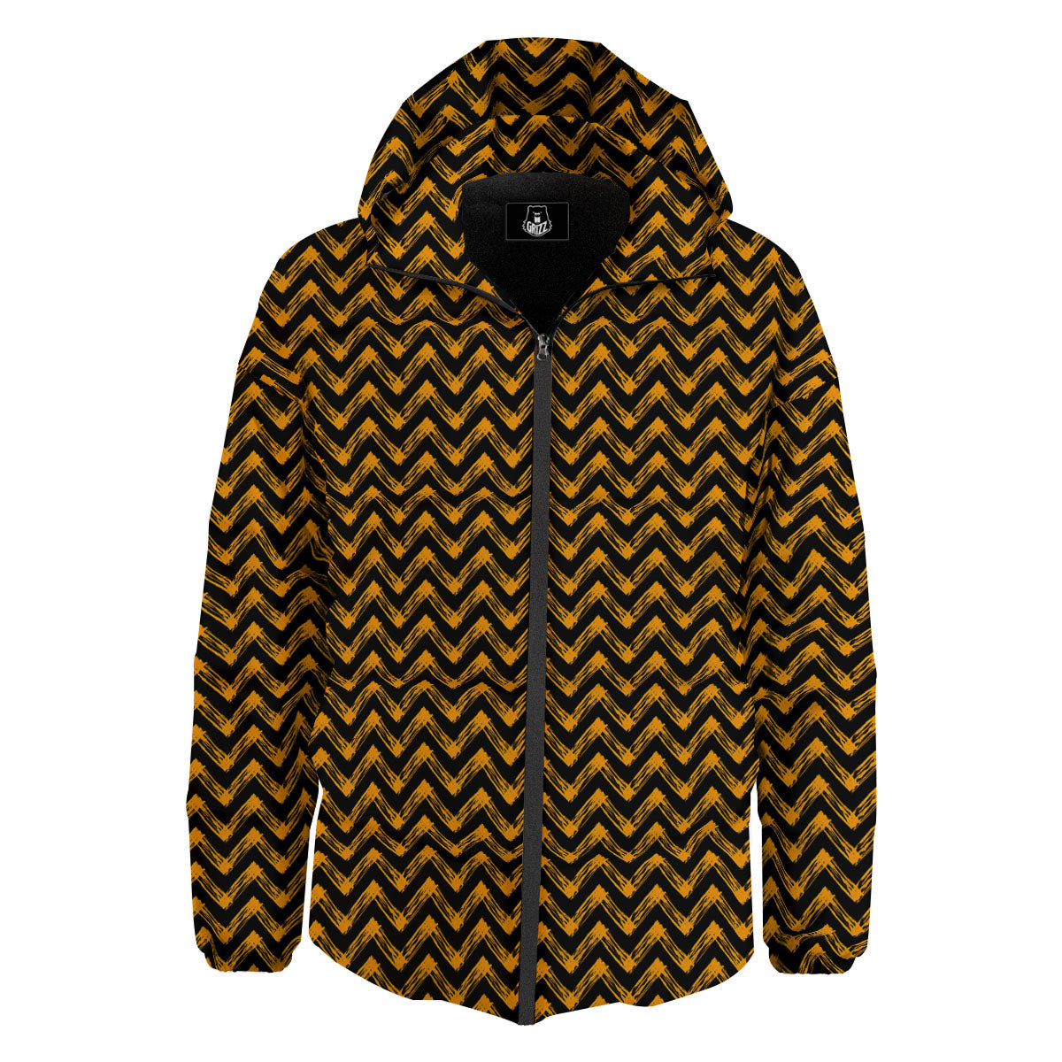 Chevron Halloween Print Pattern Down Jacket-grizzshop