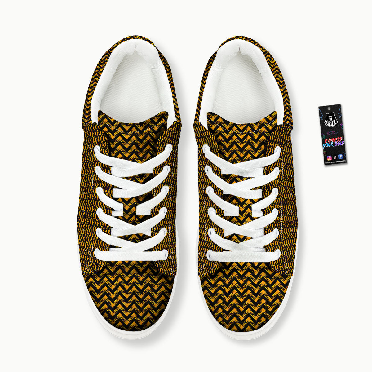 Chevron Halloween Print Pattern Platform Shoes-grizzshop