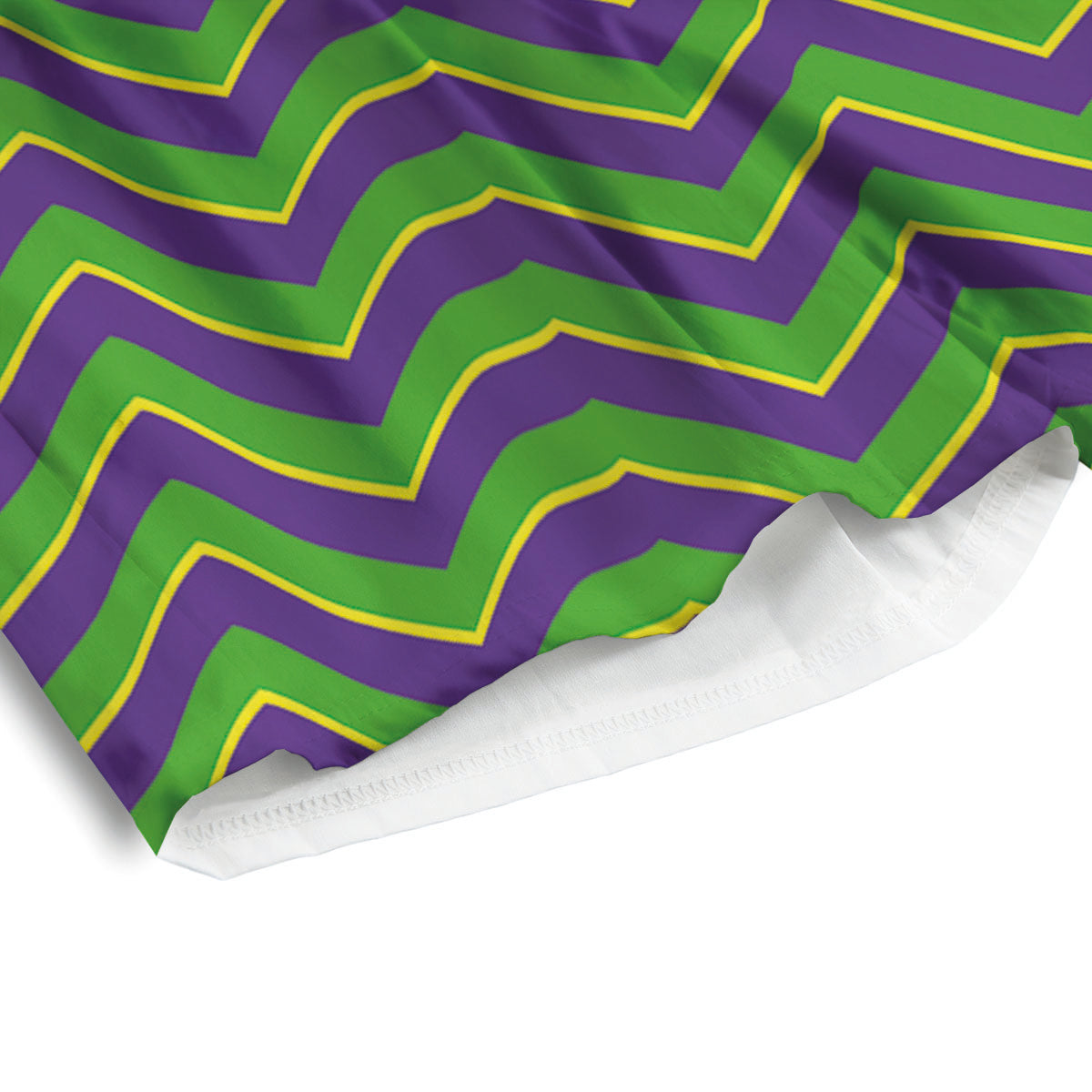 Chevron Mardi Gras Print Pattern Men's Athletic Shorts