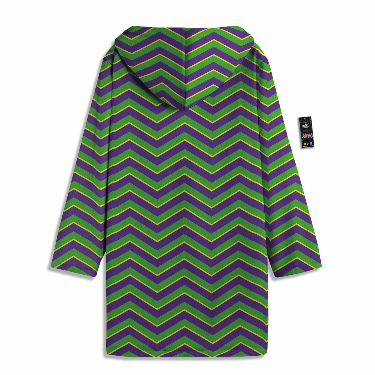 Chevron Mardi Gras Print Pattern Men's Windbreaker Jacket-grizzshop