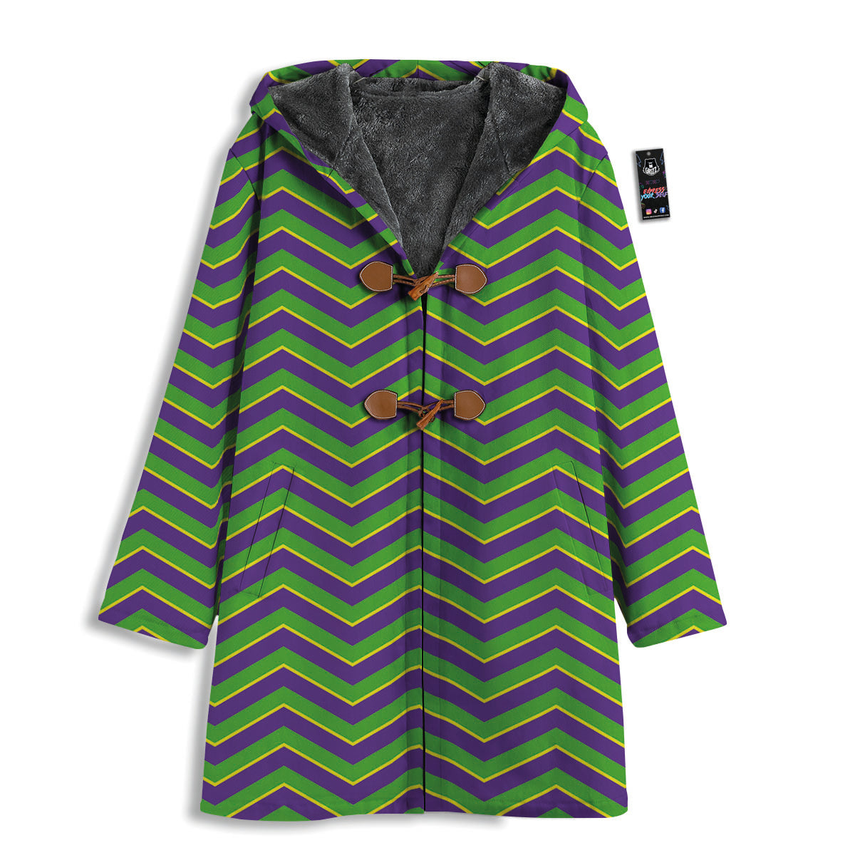 Chevron Mardi Gras Print Pattern Men's Windbreaker Jacket-grizzshop