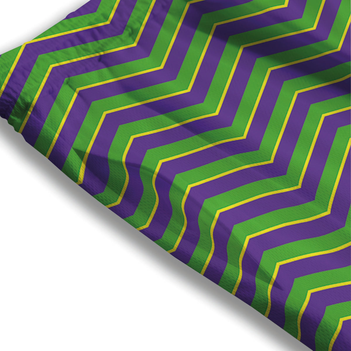Chevron Mardi Gras Print Pattern Mesh Shorts