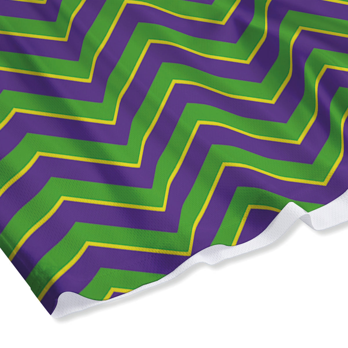 Chevron Mardi Gras Print Pattern Mesh Shorts