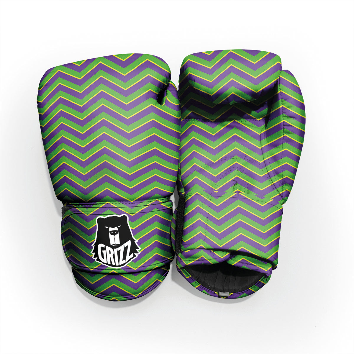 Chevron Mardi Gras Print Pattern Pro Boxing Glove