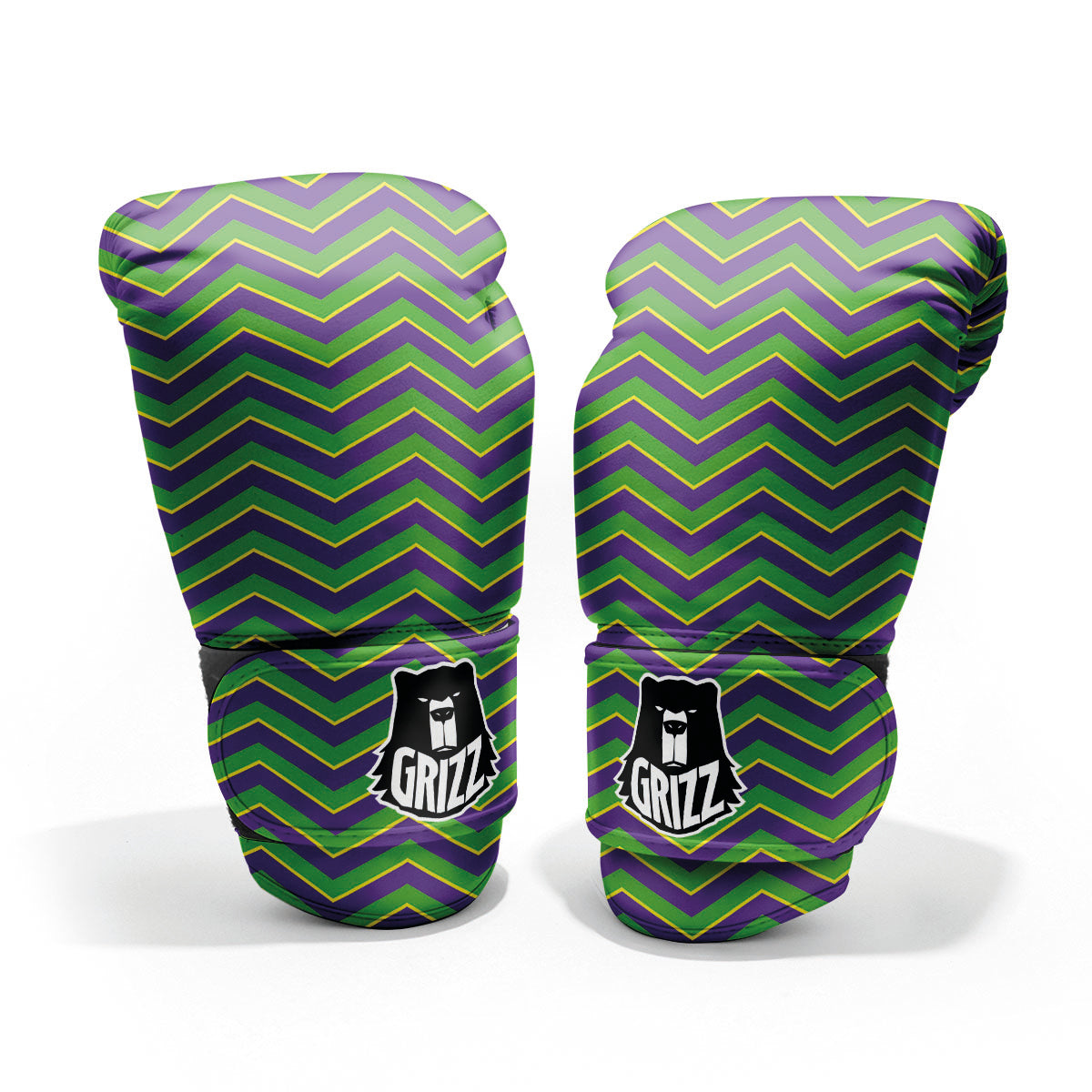 Chevron Mardi Gras Print Pattern Pro Boxing Glove
