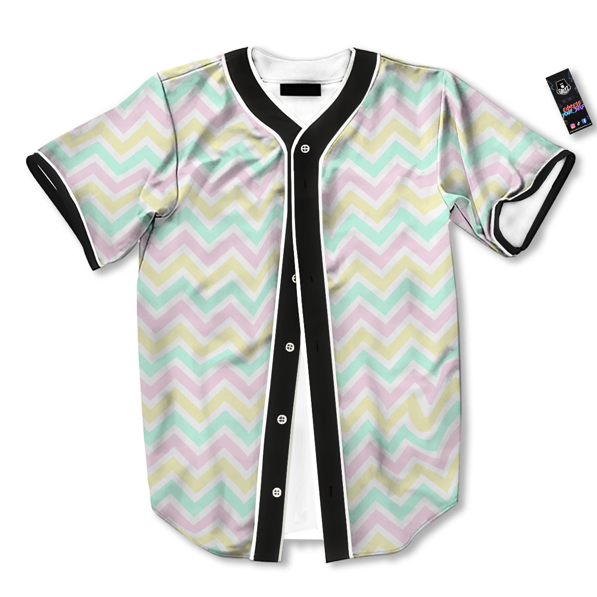 Chevron Pastel Print Pattern Baseball Jersey-grizzshop