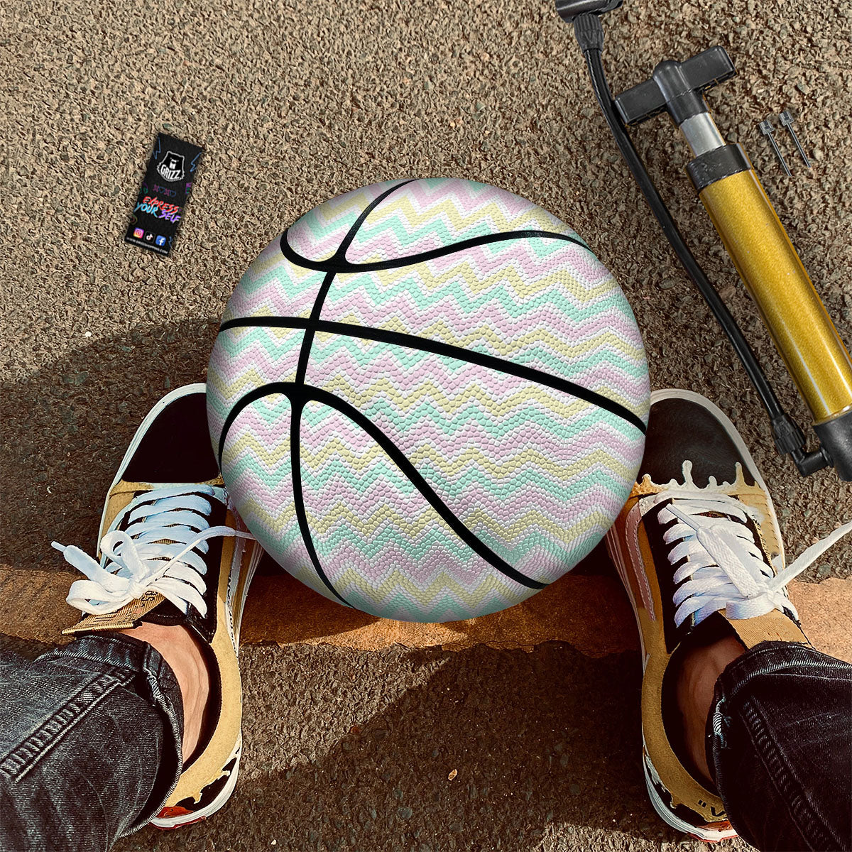 Chevron Pastel Print Pattern Basketball-grizzshop