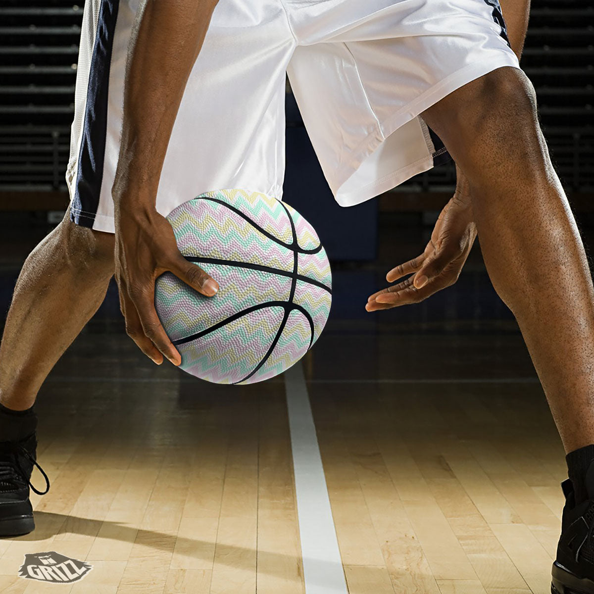 Chevron Pastel Print Pattern Basketball-grizzshop