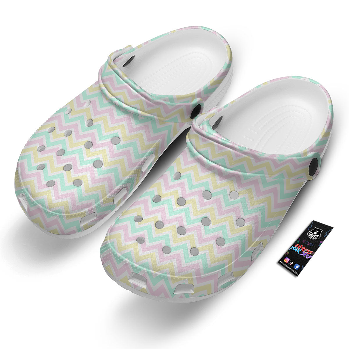 Chevron Pastel Print Pattern Clog-grizzshop