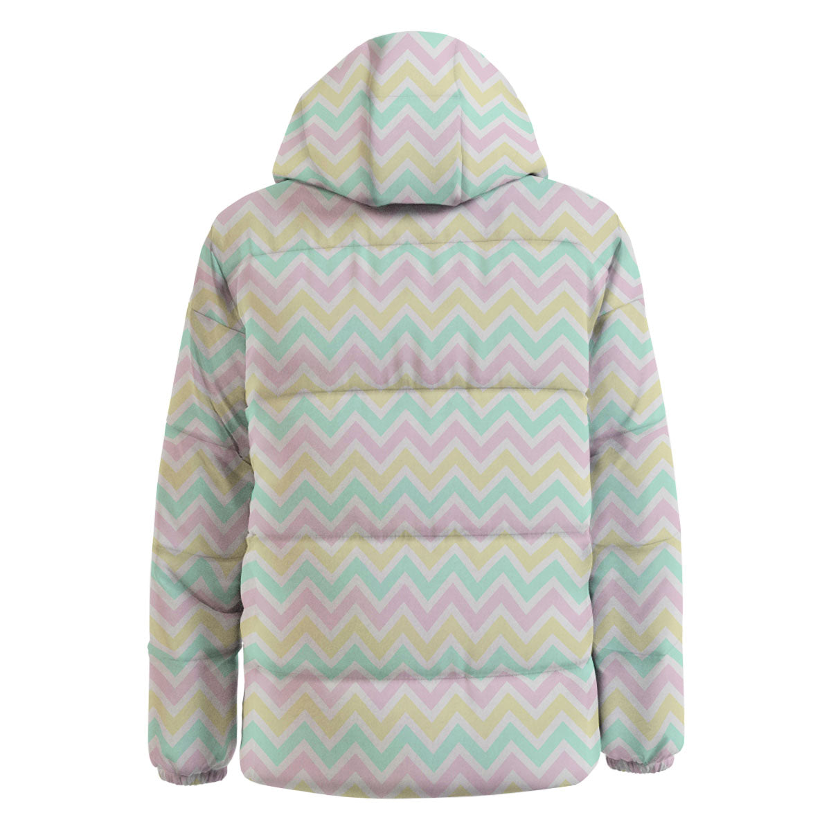 Chevron Pastel Print Pattern Down Jacket-grizzshop