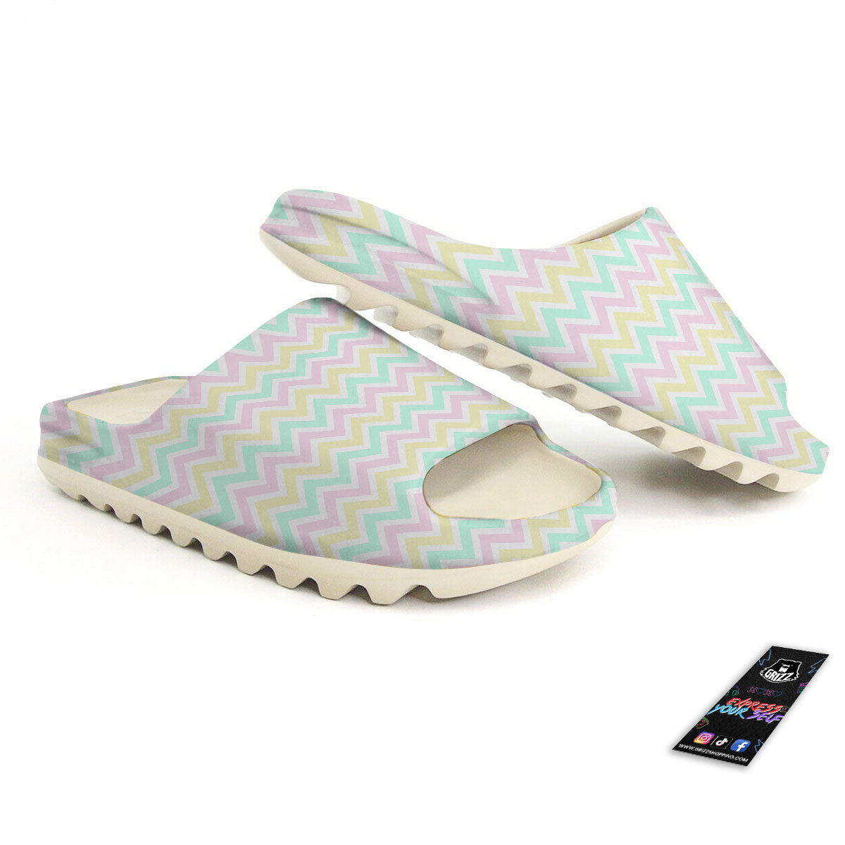 Chevron Pastel Print Pattern Sandals-grizzshop