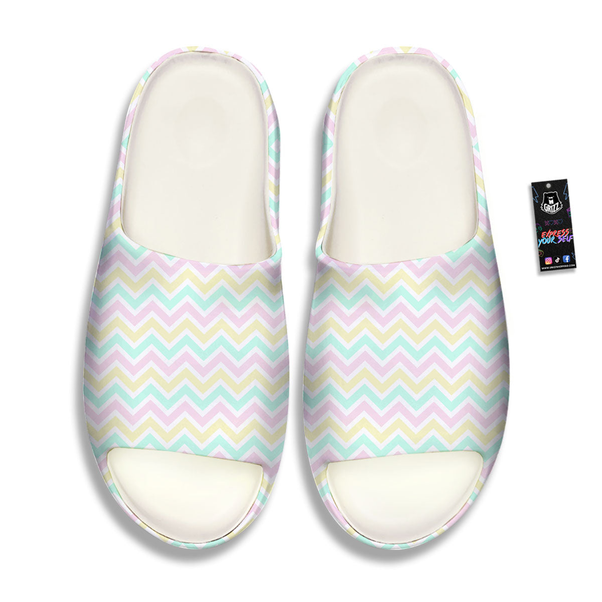 Chevron Pastel Print Pattern Sandals-grizzshop