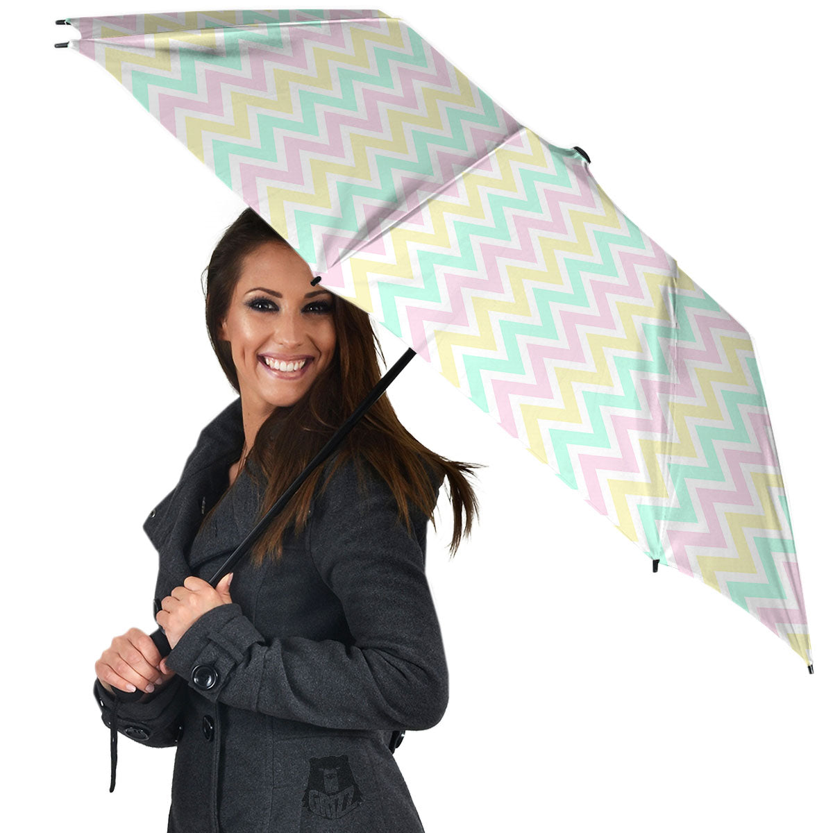 Chevron Pastel Print Pattern Umbrella-grizzshop