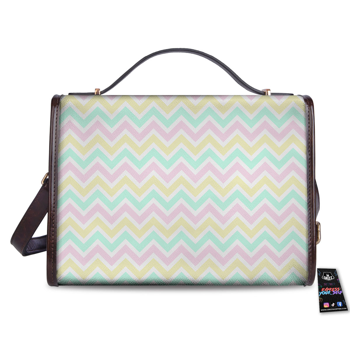Chevron Pastel Print Pattern Women's Satchel Bag-grizzshop
