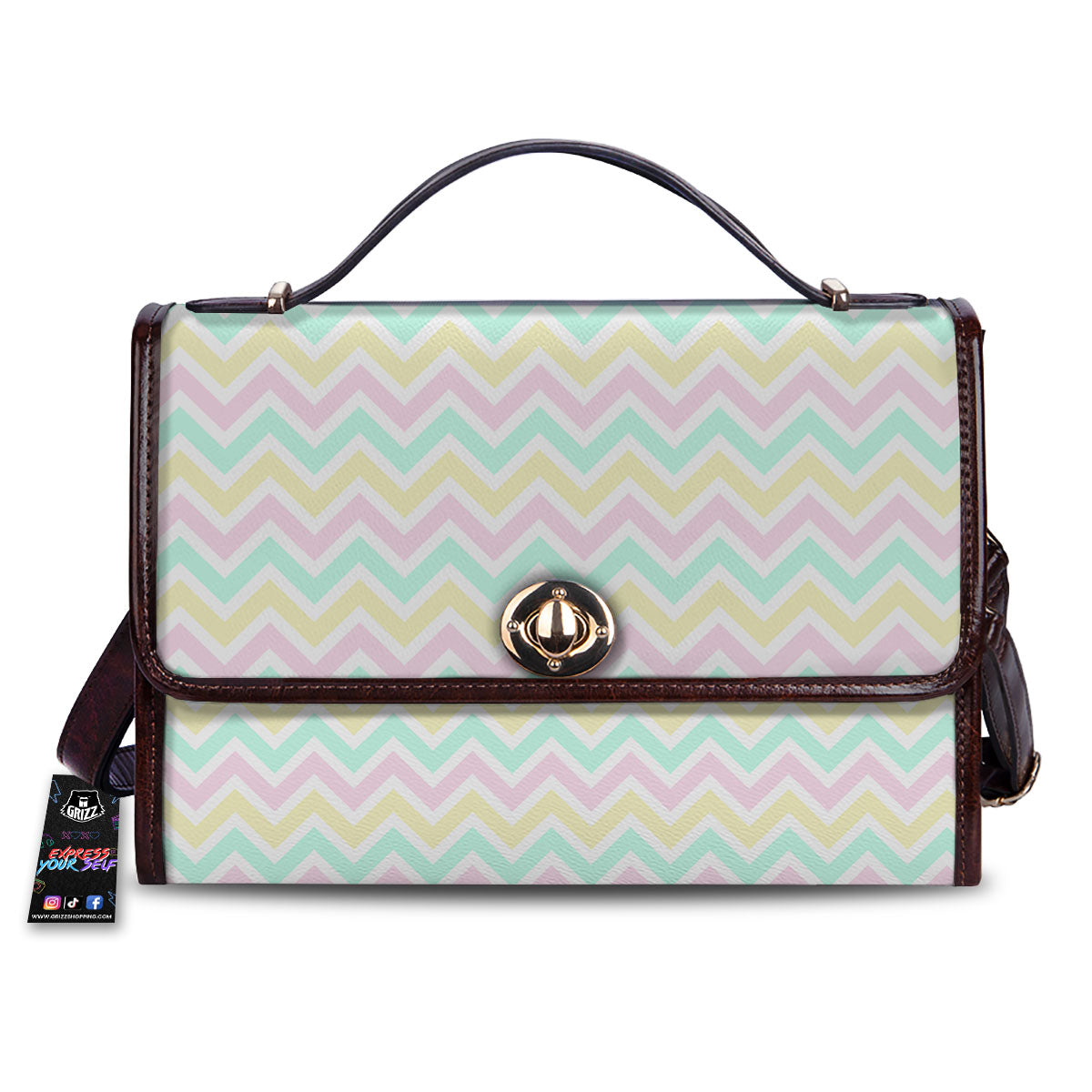 Chevron Pastel Print Pattern Women's Satchel Bag-grizzshop