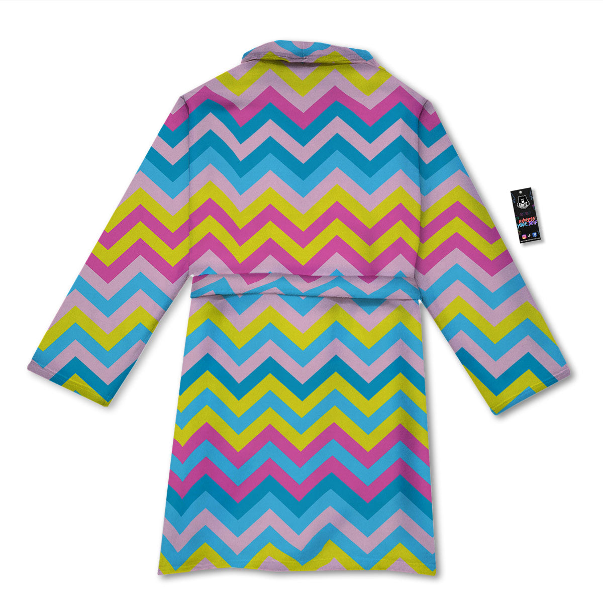 Chevron Rainbow Print Pattern Bathrobe-grizzshop