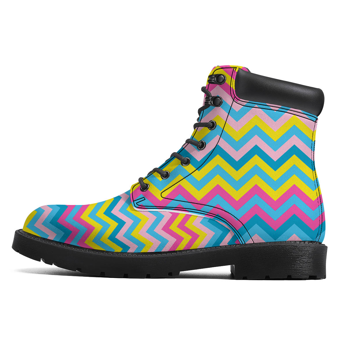 Chevron Rainbow Print Pattern Boots-grizzshop