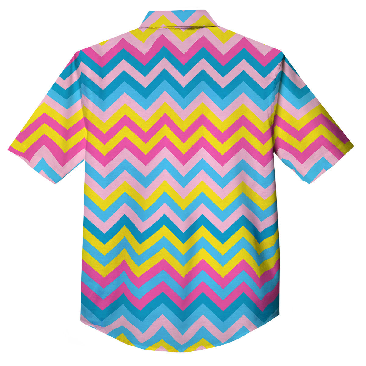 Chevron Rainbow Print Pattern Button Up Shirt-grizzshop